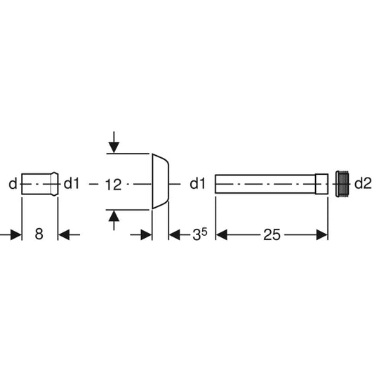 CANOTTO D'ALLACCIAMENTO PER CASSETTA UNICA+  GEBERIT- Diam. 40/44 L.250 Cromo- GEBER- pezzi 1