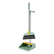 Trade Shop - Set Combinato Di Scopa + Paletta Con Denti 2 In 1 Con Manici In Acciaio Per Pulizia Casa -