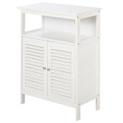 EasyComfort Mobiletto da Bagno Impermeabile con 2 Ripiani e Armadietto MDF Bianco