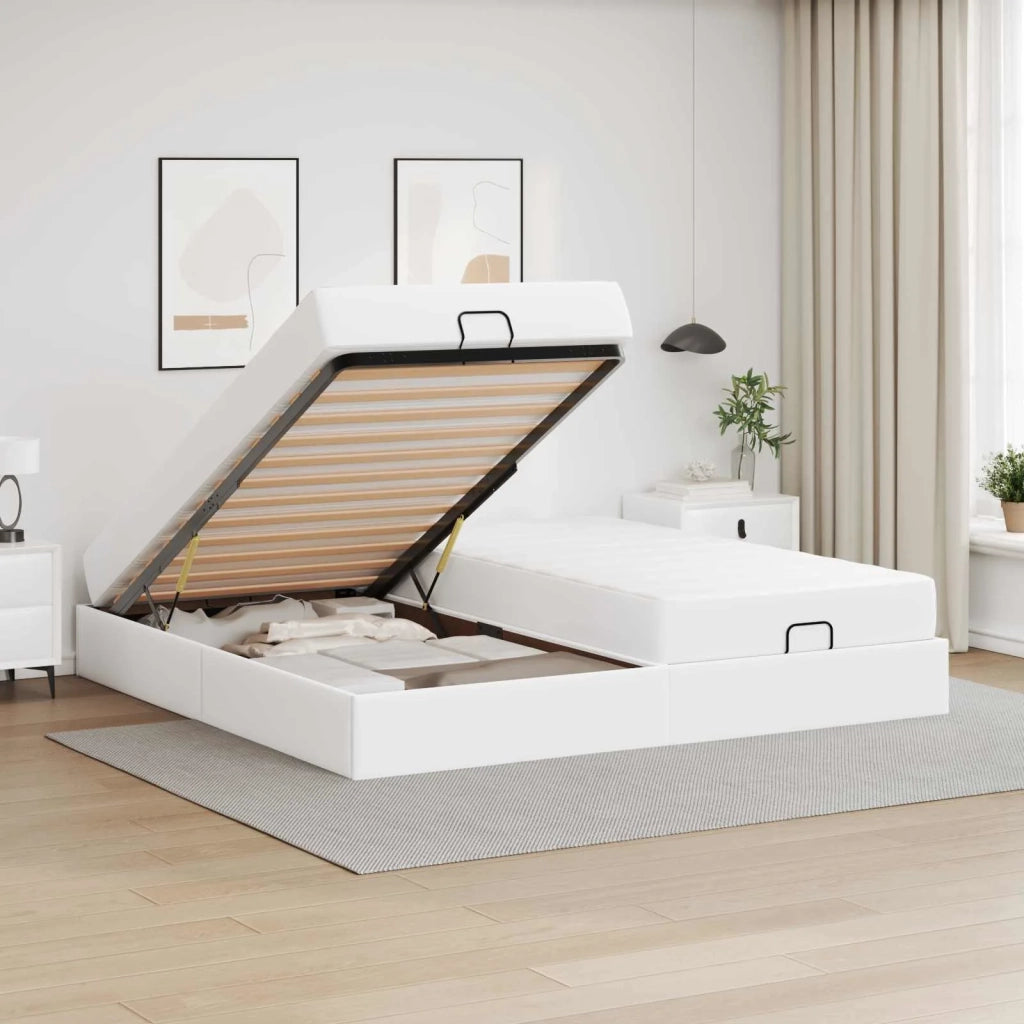 Struttura letto con materasso con materasso 2 pcs Bianco PVC 3399442