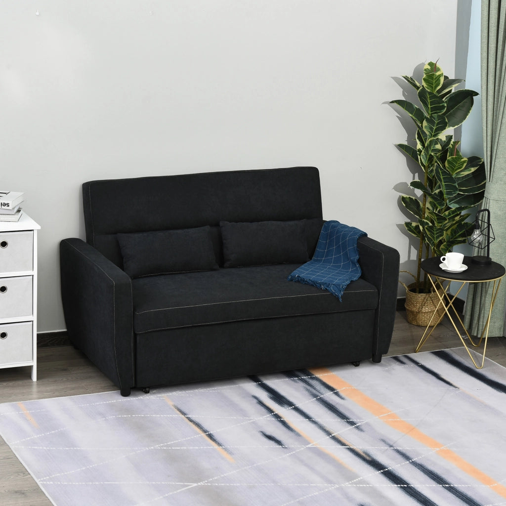 Divano letto 2 posti imbottito regolabile ¨C zephmum ¨C nero similpelle