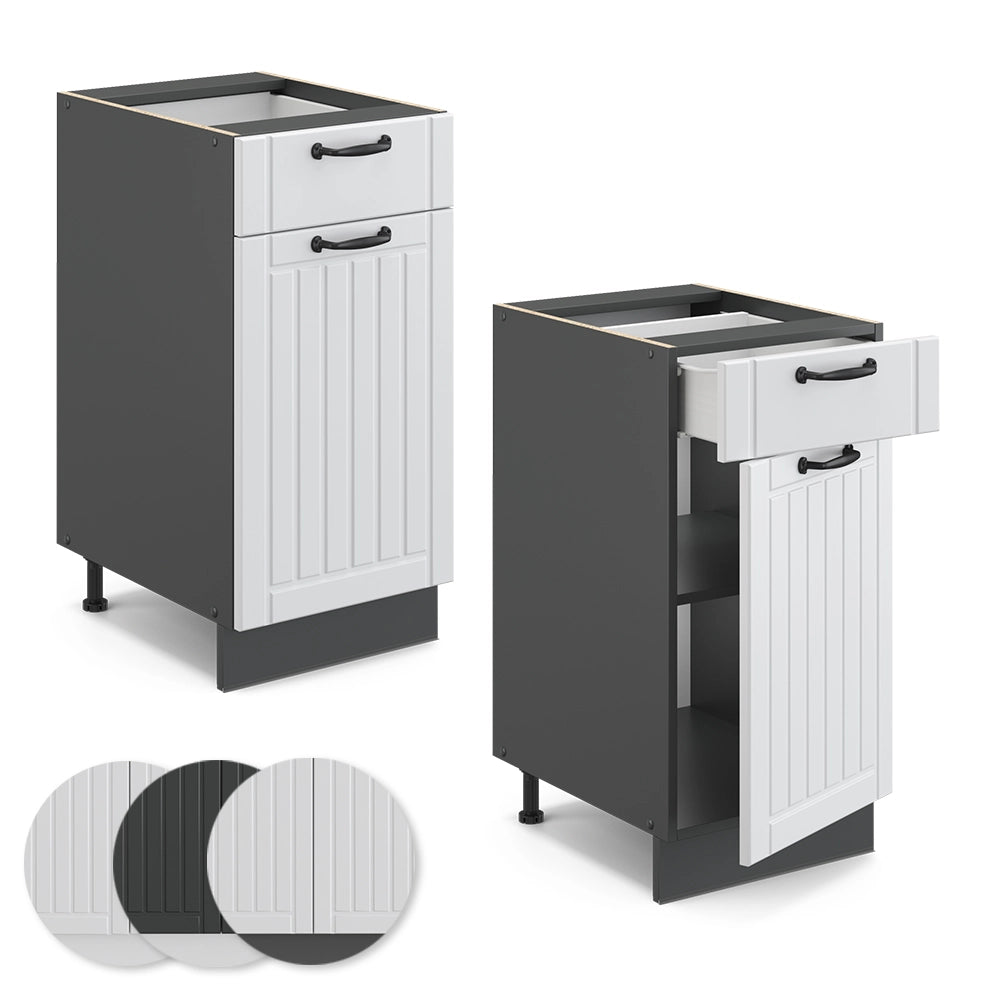 Vicco Mobiletto base per cucina Bianco casa di campagna 40 cm senza piano di lavoro