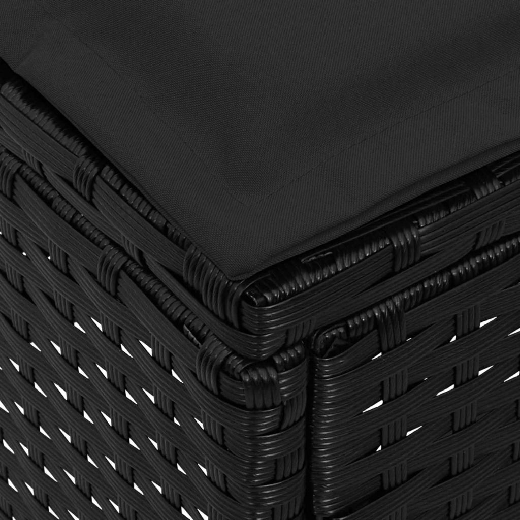 Sedia da giardino-Poggiapiedi da Giardino Nero 80 x 38 x 45 cm Rattan in PE