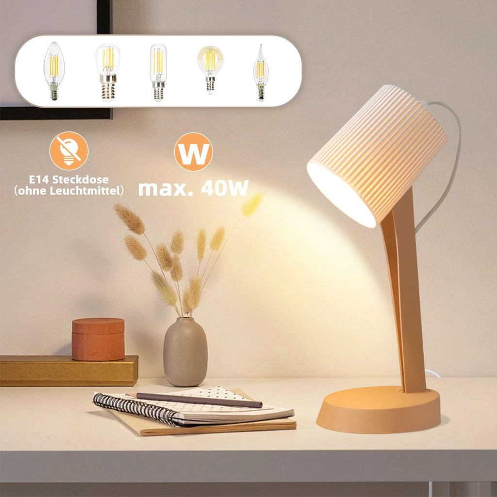 ZMH Lampada da Tavolo Marrone E14 Moderno Stile Country per Sala da Pranzo Senza Lampadine Set di 2 Pezzi