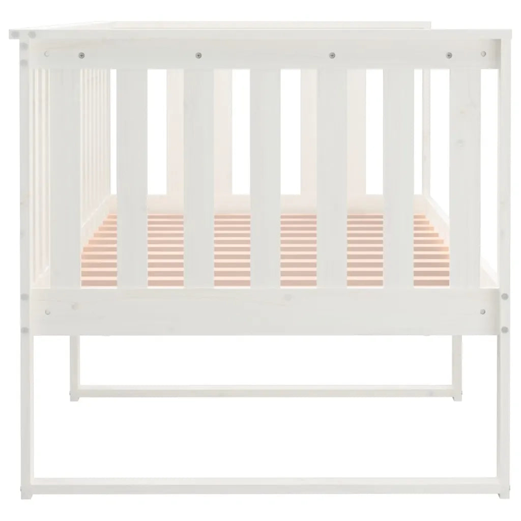 Dormeuse senza Materasso-Divano Letto-Struttura Letto Bianca 90x200 cm Legno Massello Pino 981084