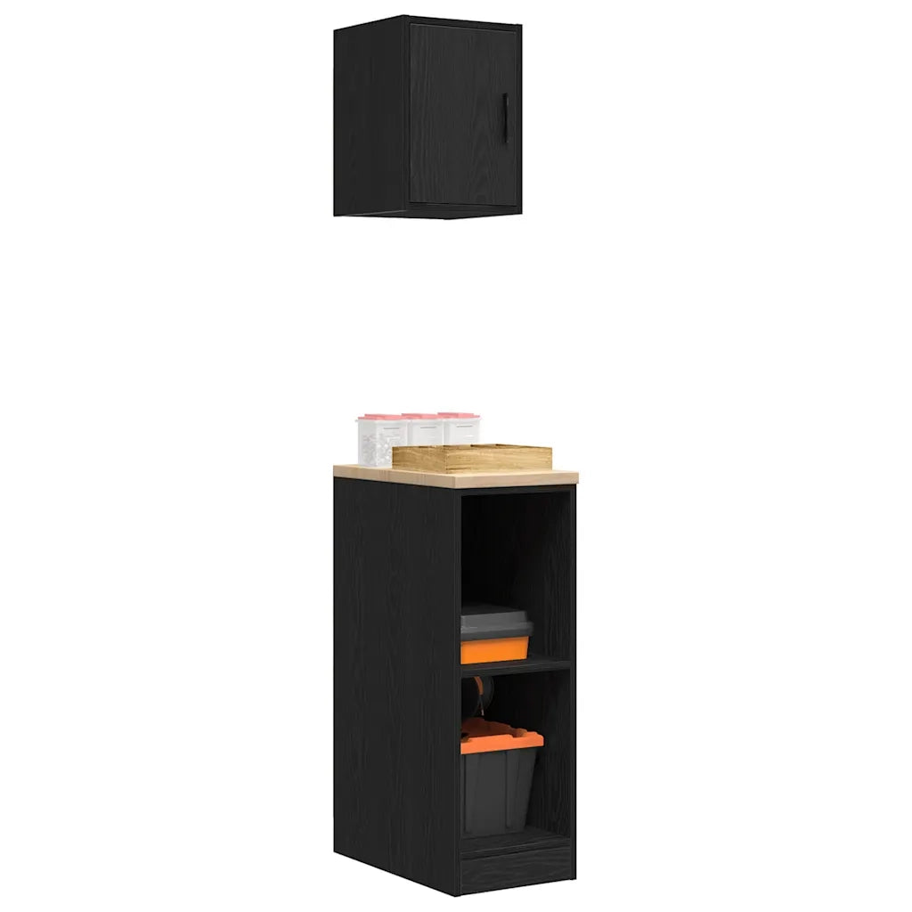 Armadi da Garage 2 pz Neri in Legno Multistrato 3328261