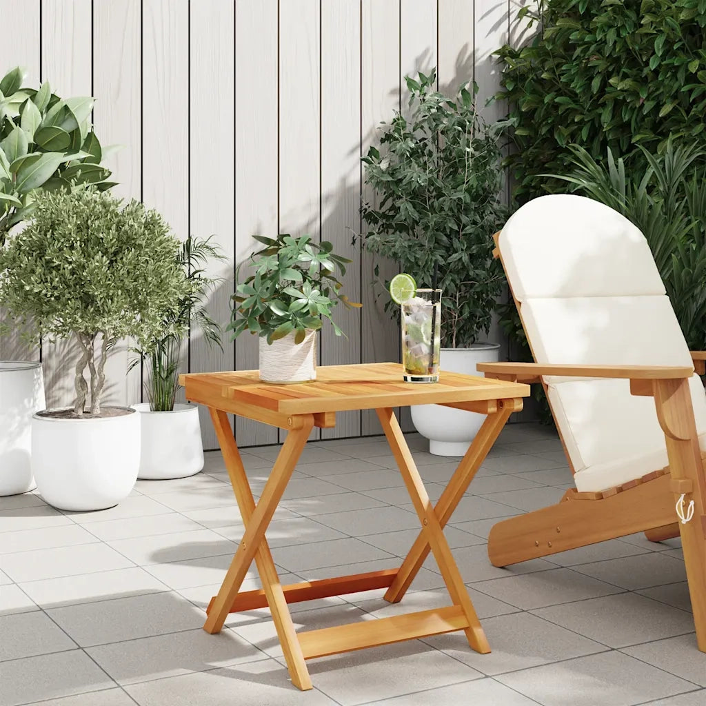 Tavolo da Giardino | Tavolino da esterno Pieghevole 50x50x50 cm Legno Massello Acacia
