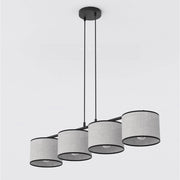 Lampada a sospensione ECO a quattro luci con paralumi in tessuto
