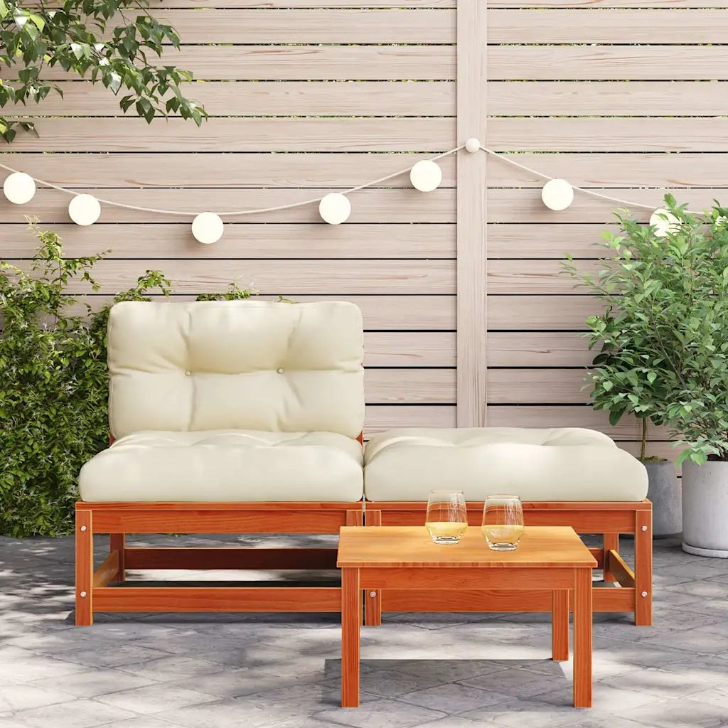Divano da Giardino Senza Braccioli con Cuscini e Poggiapiedi-Sofa da Giardino-Divano da esterno 744130