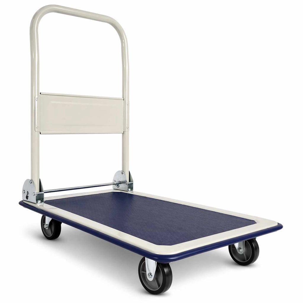 Carrello Portapacchi Portattutto da Trasporto con Manico Pieghevole e Tappetino