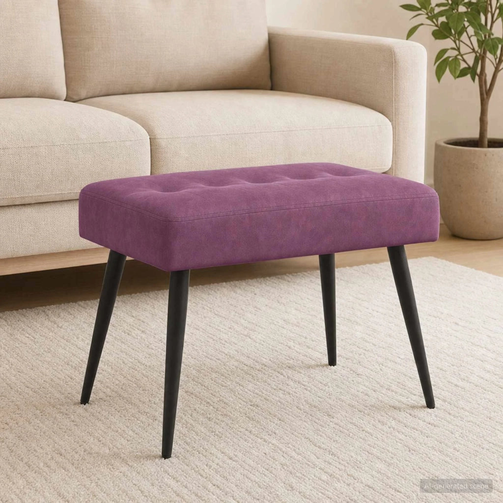 Panchina con bottoni imbottiti Viola 60 x 40 x 45 cm Velluto 42038514