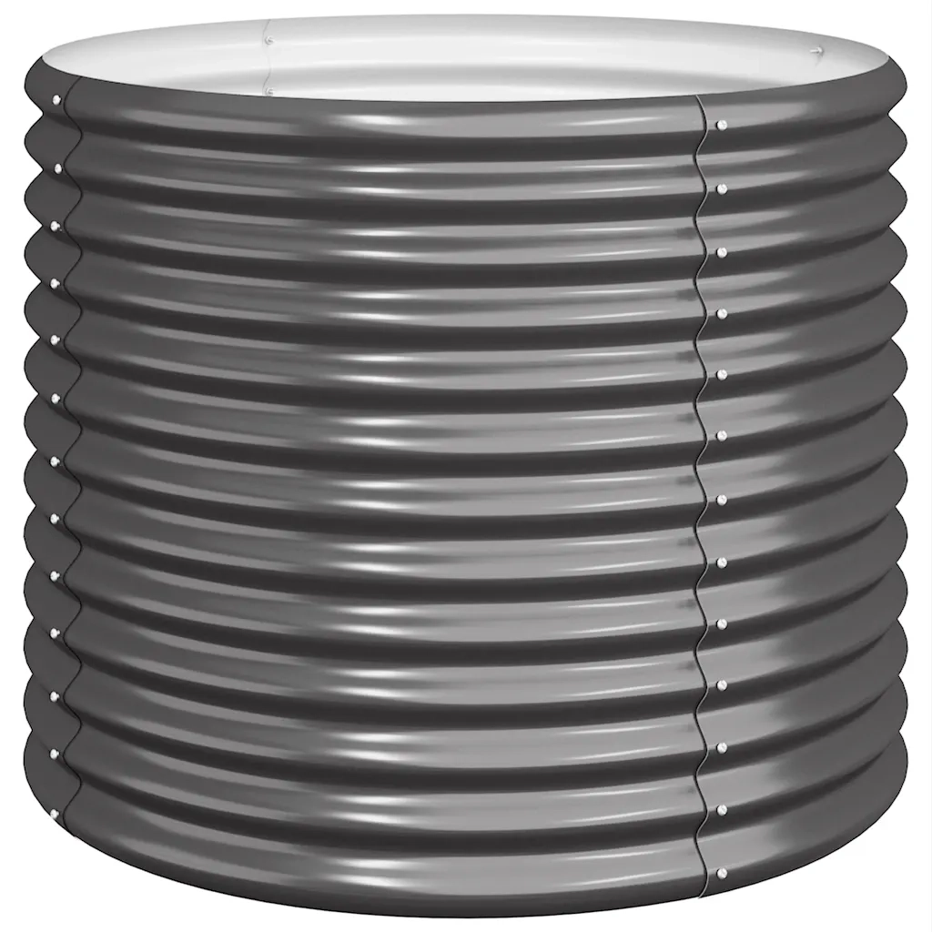 Vaso Giardino Acciaio Zincato 80x80x68 cm Antracite 318861