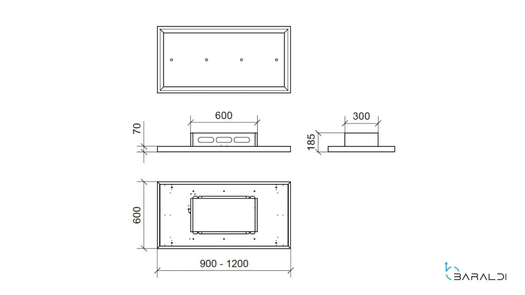 Cappa a soffitto GEA FREE cm 90X60 - Bianca - 900 m3/h