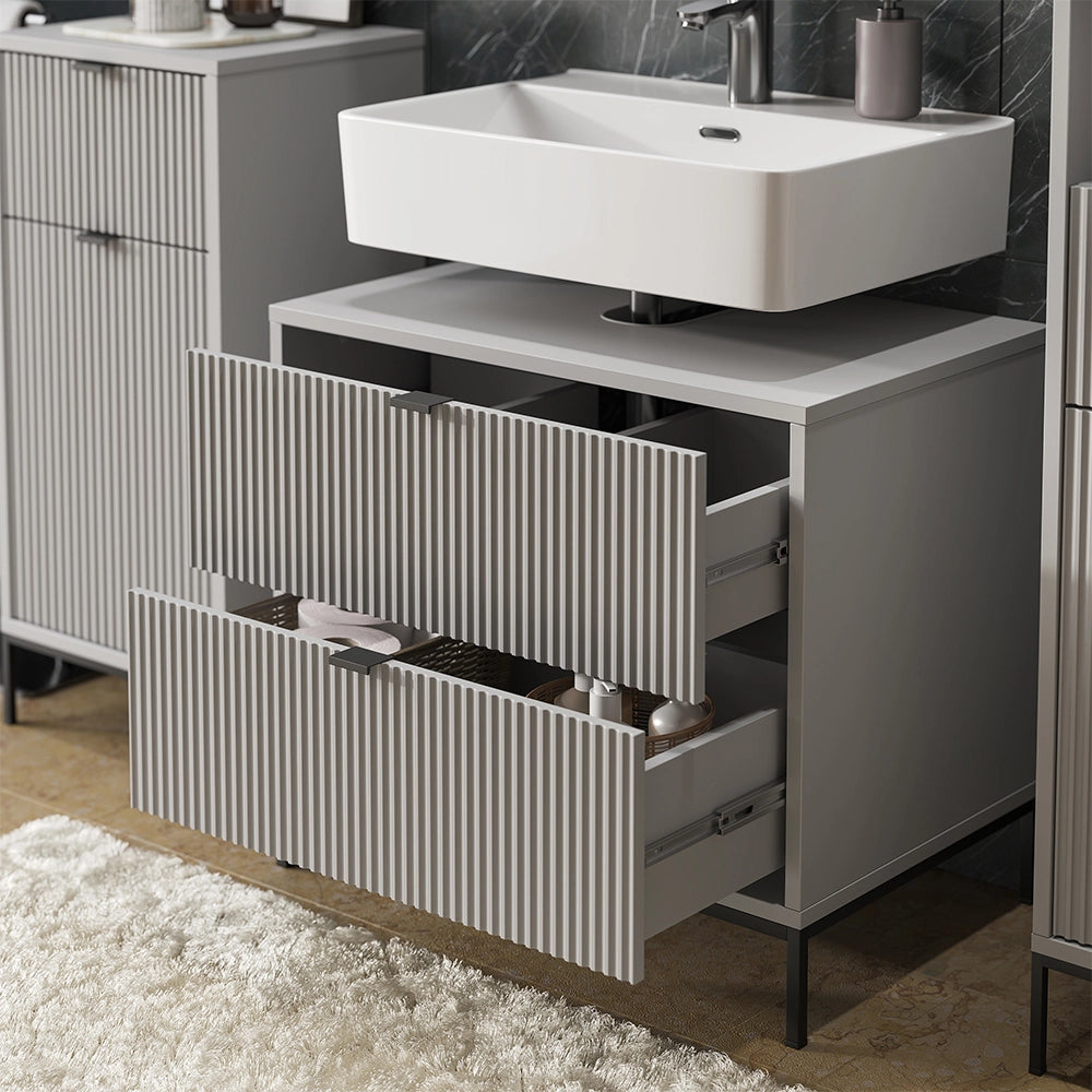 Vicco Set di mobili da bagno Grigio 5 parti