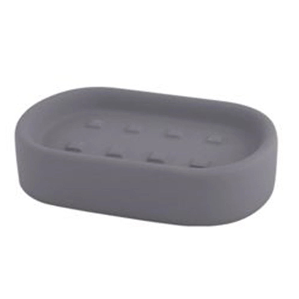 Trade Shop - Porta Sapone Piatto Supporto Saponetta Accessorio Arredo Per Bagno Grigio 87811 -
