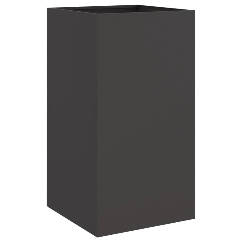 Fioriera rialzata per piante fiori terrazza giardino 42 x 38 x 75 cm acciaio nero 02_0037598