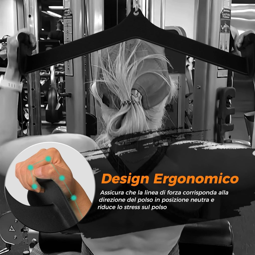 Barra LAT Pulldown, Attacchi T-Bar V-Bar per Cavi per Fitness Palestra Domestica, Impugnature per Maniglie per Allenamento della Forza Schiena Bicipiti Tricipiti