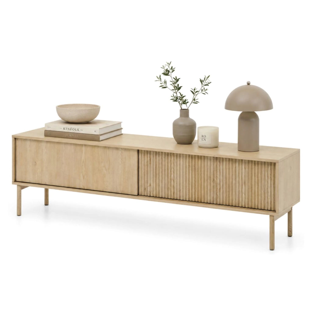 Kamikaza, Mobile Porta tv 2 Ripiani, 187x40x52h cm Marrone Rovere