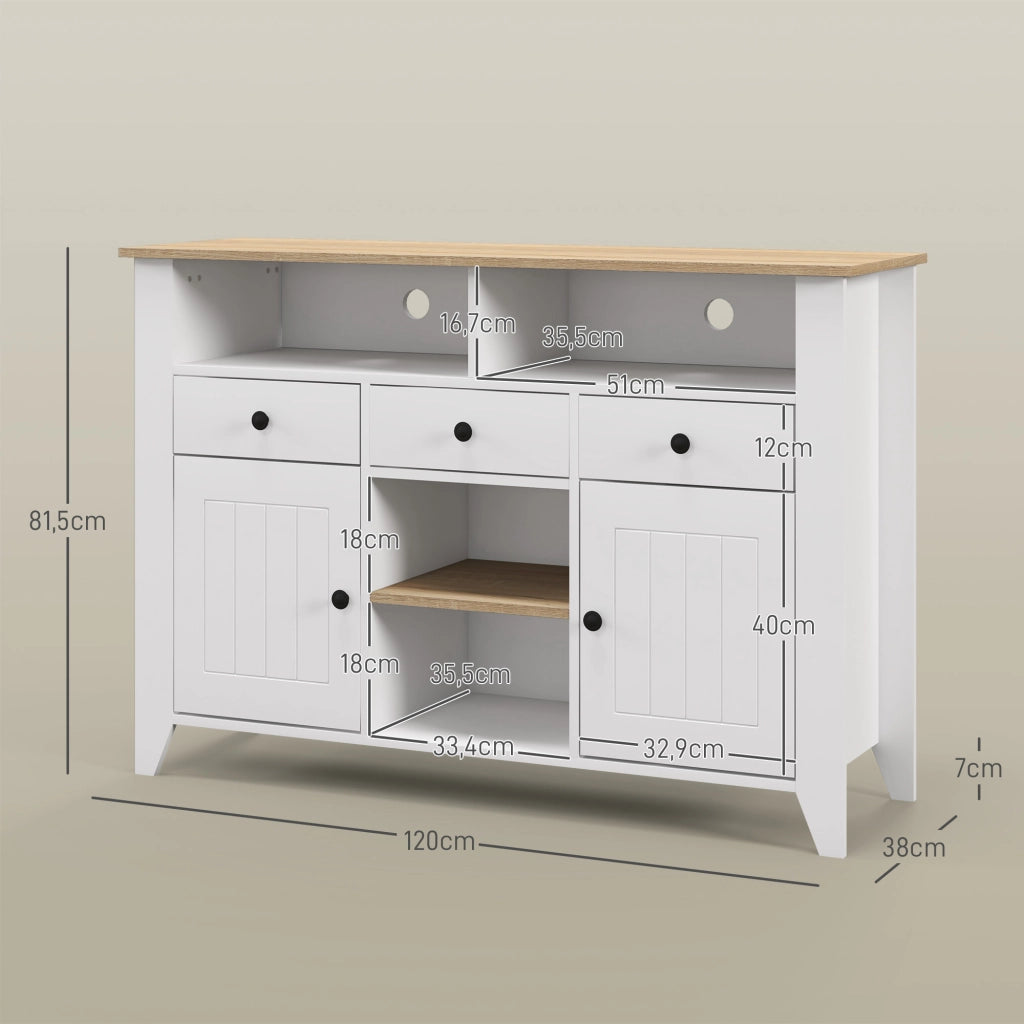 Credenza TV con cassetti ¨C zephmum ¨C 120x38x81,5 cm bianco