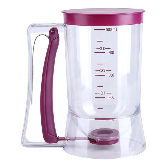 Misuratore di Liquido 900ML - Dispensatore Manuale - Translucido - Plastica Sicura per Alimenti - Bicchieri - Calibrazione Chiara - Dispensatore di Pasta di Affissione