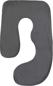 Copri cuscino per cuscino da lettura durante la gravidanza a forma J - grigio scuro - copri cuscino lavabile in macchina per cuscino da lettura durante la gravidanza - copertura XXL