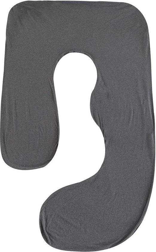 Copri cuscino per cuscino da lettura durante la gravidanza a forma J - grigio scuro - copri cuscino lavabile in macchina per cuscino da lettura durante la gravidanza - copertura XXL