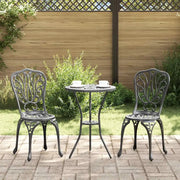 Set Bistro da Giardino 3 pcs Nero Alluminio 42002383