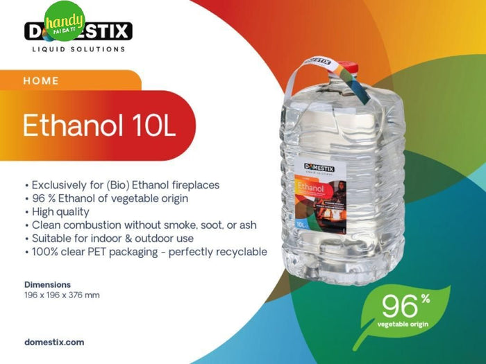 Combustibile liquido bioetanolo di origine vegetale 10 litri per camini e stufe ethanol Qlima