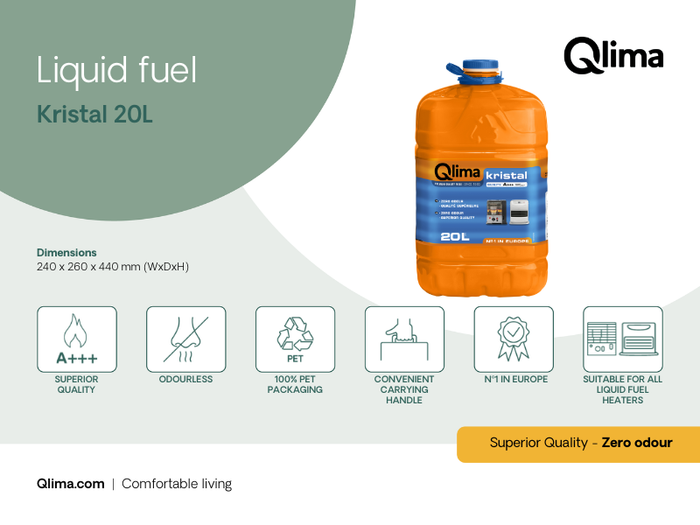 Combustibile liquido inodore per stufe a combustibile isoparaffina qualità A+++ tanica 20 litri Qlima