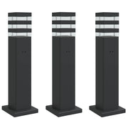 Lampade da terra per esterno con presa 3 pz 50 cm alluminio nero 02_0042570