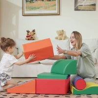 Set 7 Blocchi di Costruzioni Morbide per Bambini da 1-3 Anni per Casa e Scuola, Multicolore