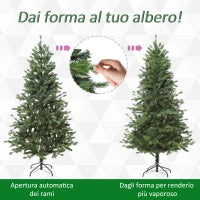 Albero di Natale Artificiale Gigante 210cm Realistico, Decorazione di Natale con 934 Rami, Base Pieghevole e Rimovibile