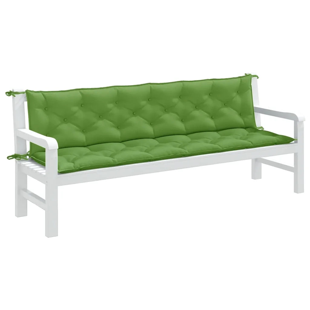 Cuscini Panca Giardino 2pz Verde MÃ©lange 200x50x7 cm Tessuto