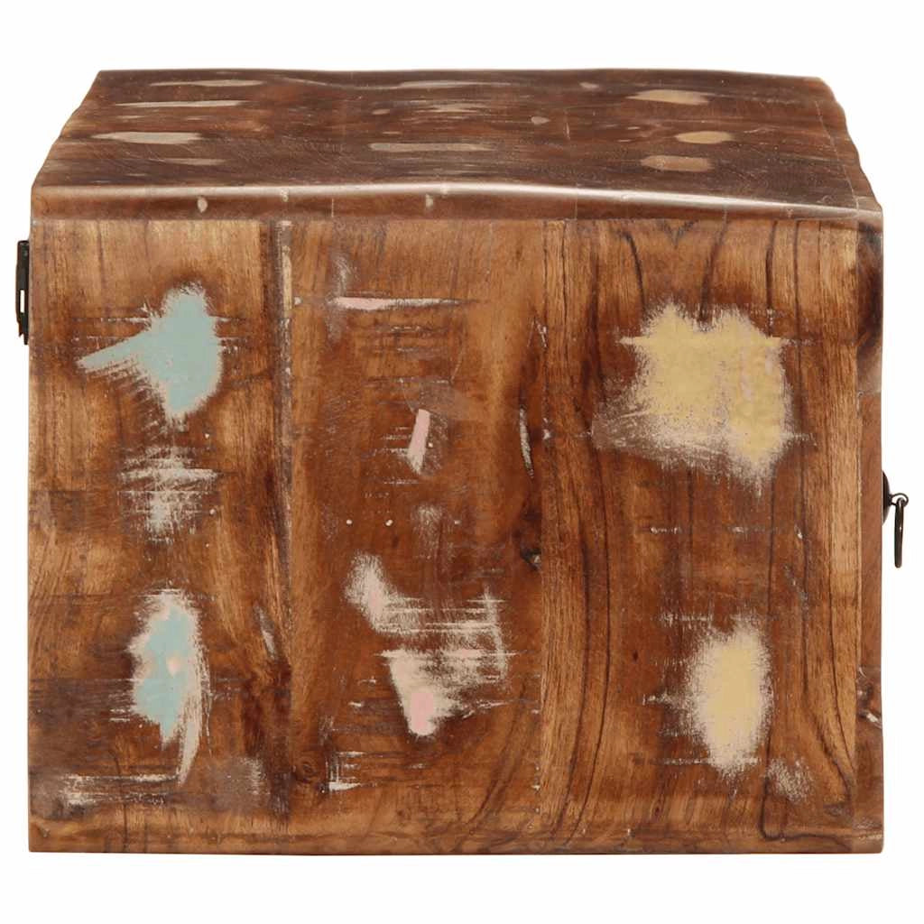 Mobile TV da parete 100 x 32 x 25 cm design salvaspazio con 2 cassetti stile vintage realizzato in legno marrone di recupero 02_0058067