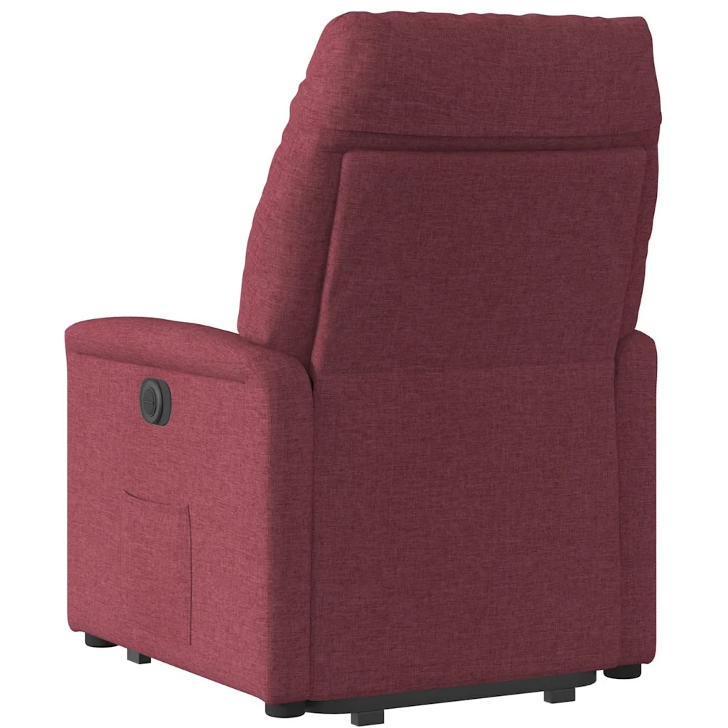 Poltrona Alzapersona Reclinabile Elettrica Rosso Vino Tessuto 3303055