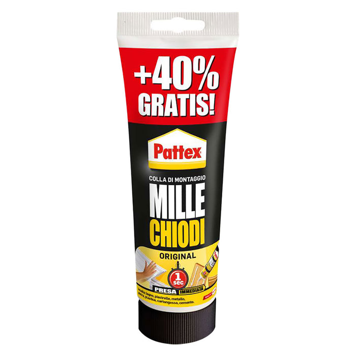 ADESIVO MILLECHIODI 'ORIGINAL' gr. 250 + 40% gratis - col.bianco- 12 pezzi  - PATTEX