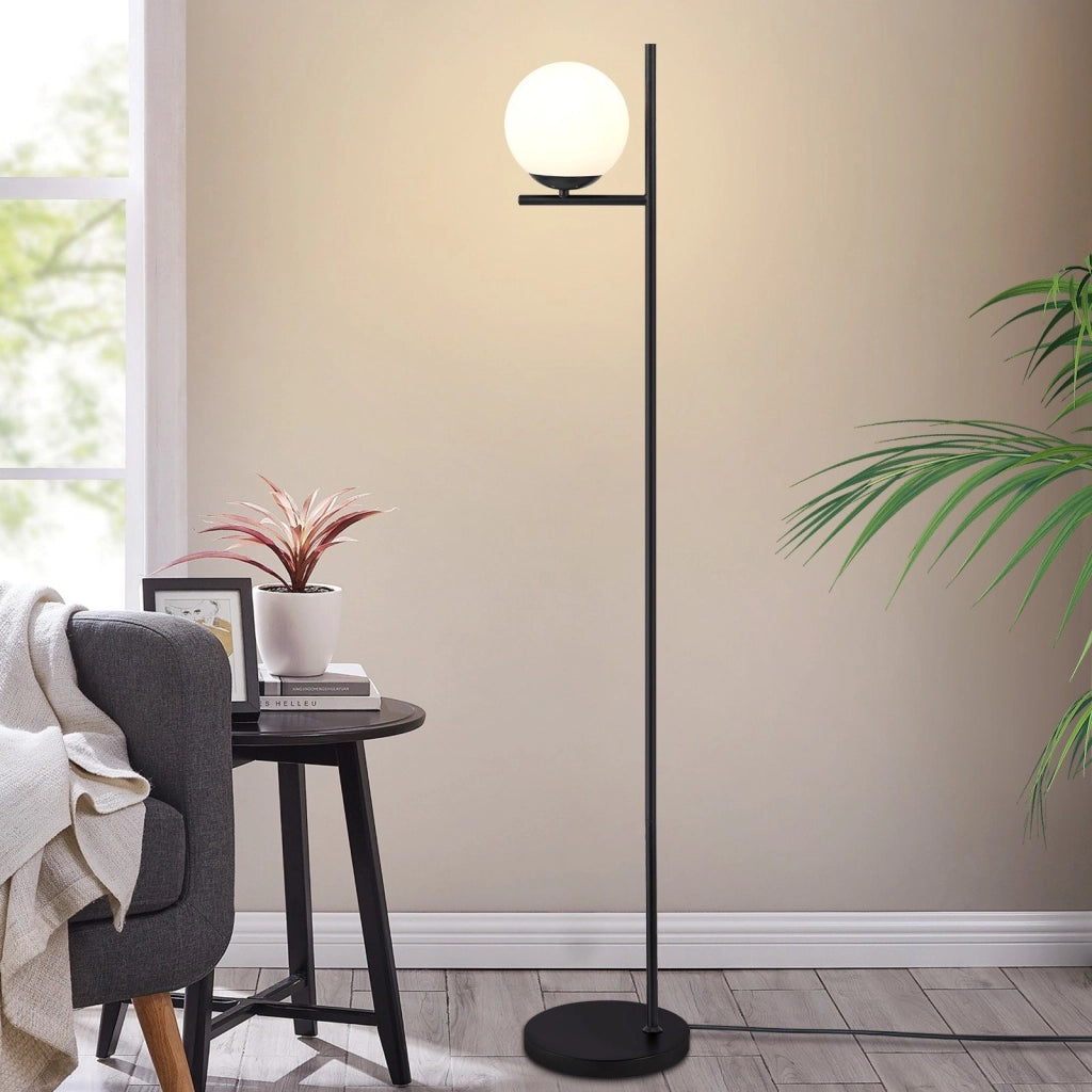 ZMH Lampada da terra bianco nera 1 luce E27 metallo industriale fiamma con interruttore pedale