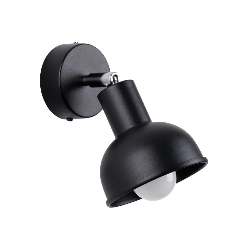 Applique KORSSO nera cupola tonda lettura E27 15W Pure Lume