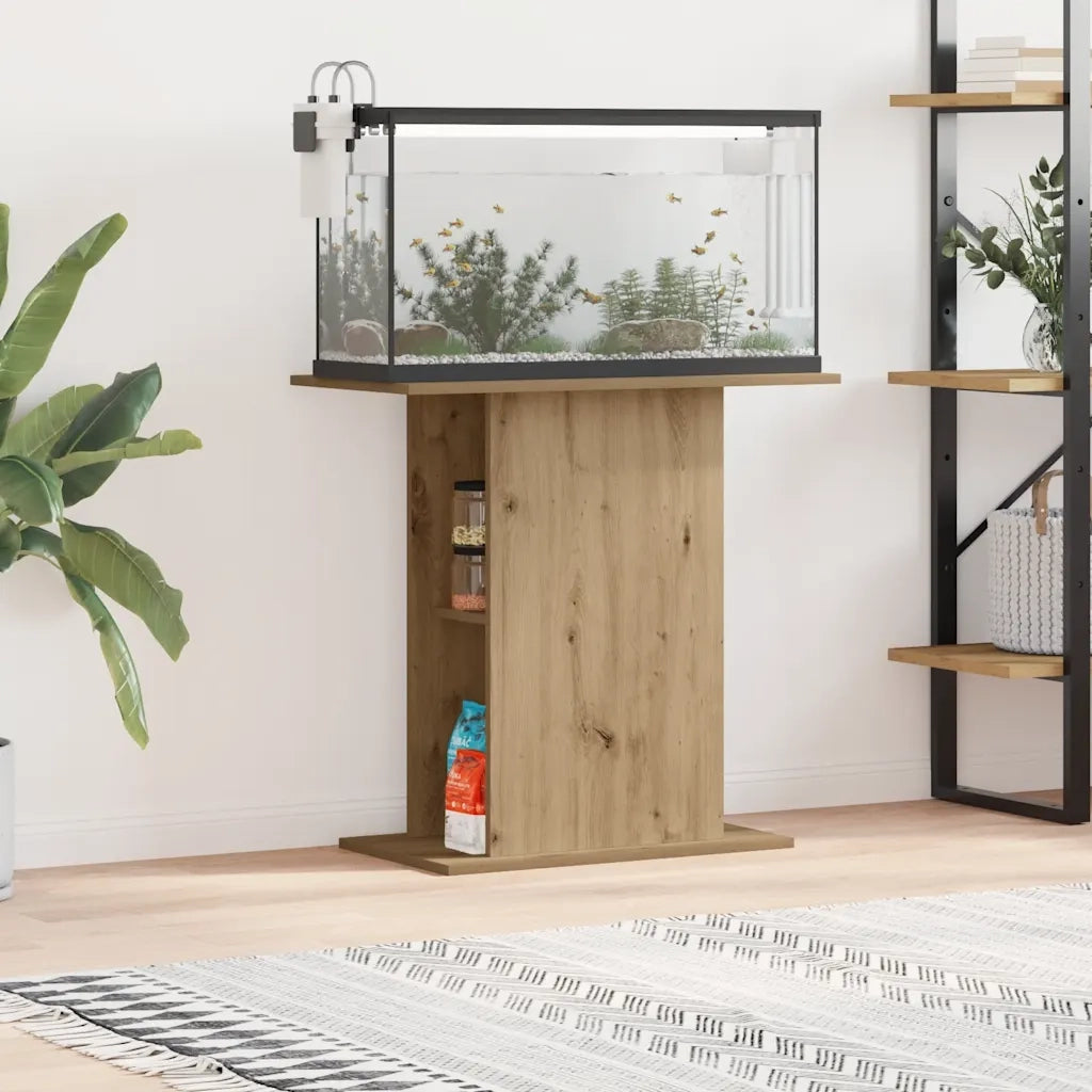 Supporto per acquario artigianale in rovere 36x75x72,5 cm in legno ingegnerizzato 857291