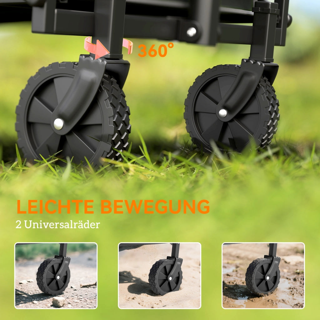 Carrello da Giardino Pieghevole ¨C Minimal ¨C Nero 60 kg