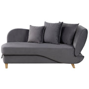Chaise Longue in velluto grigio scuro lato destro con contenitore stile moderno soggiorno