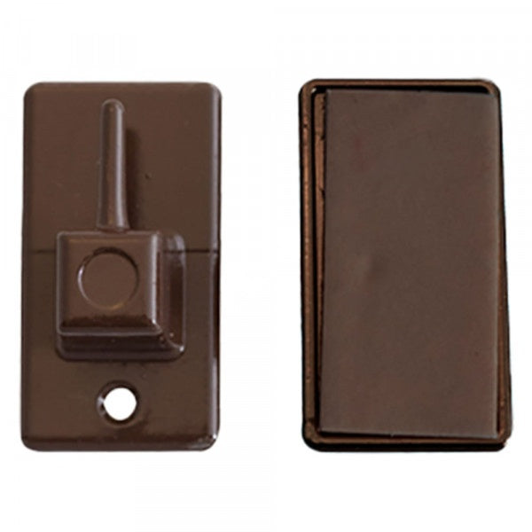 GANCIO ADESIVO IN METALLO PER BRIS BRIS colore marrone- 12 blister