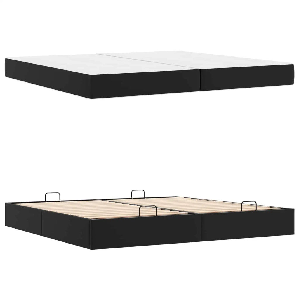 Struttura letto con materasso con materasso 2 pcs Nero PVC 3399441