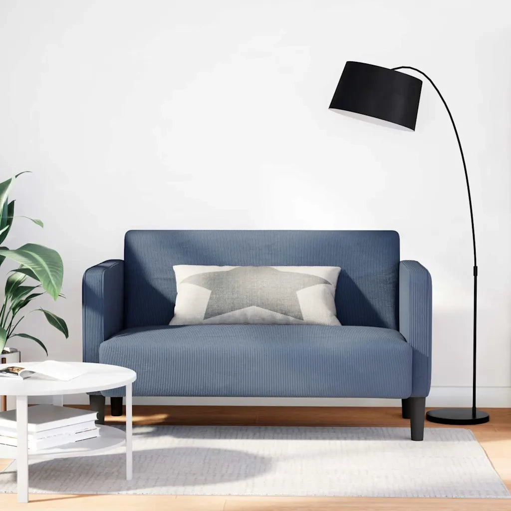 Divano | Divano da soggiorno | Sofa Divanetto Blu 109 cm Tessuto di Velluto a Coste