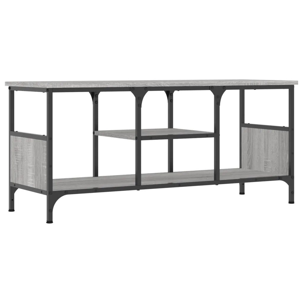 Mobile TV-Credenza TV-Console TV Grigio Sonoma 100x35x45 cm Legno Multistrato e Ferro