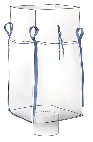 SACCO BIG BAG CARAMELLA CON VALVOLA DI SCARICO CapacitÃE kg. 1.000 cm. 90x90x120 h