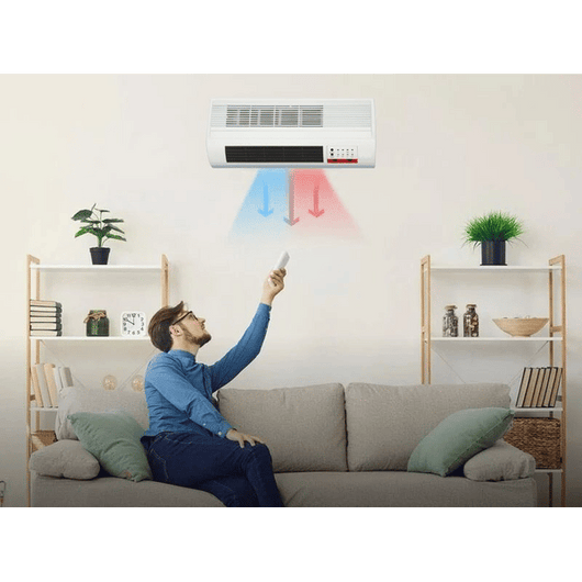 TERMOVENTILATORE A PARETE 2000W CM.50 CON TIMER E TELECOMANDO   cm.50x19x11h.    SYNTESY