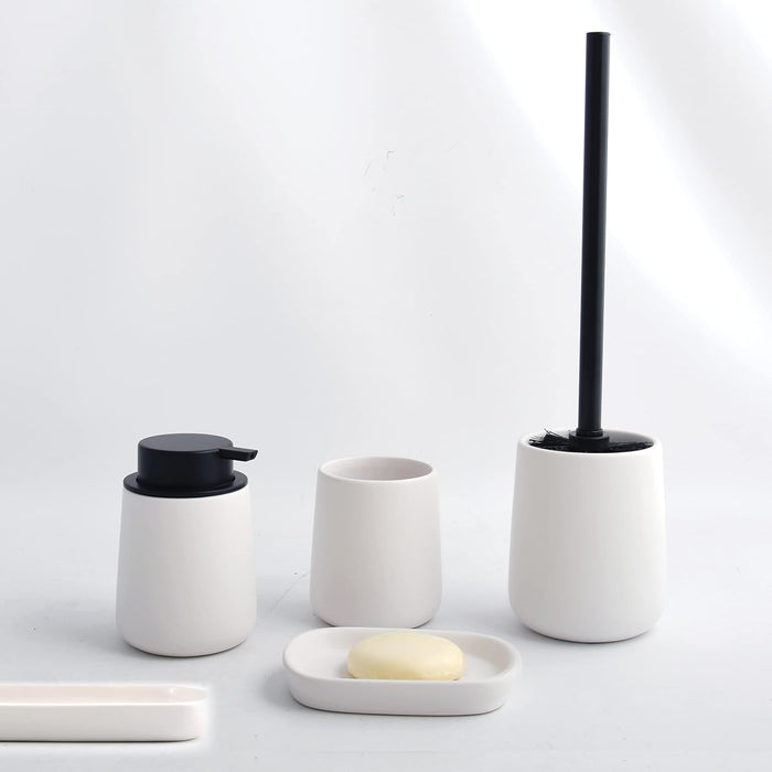 DISPENSER SAPONE IN CERAMICA MAONIE- Bianco-nero- SPIRE- pezzi 1