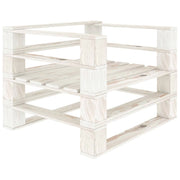 Sedia da giardino in legno con pallet 80 x 67,5 x 60,8 cm bianca 02_0011872