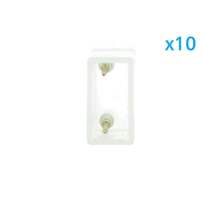 10 PZ Connettore 2 Pin Passo 13,5mm per Unire e Allungare Bobina Led 220V Mono Colore